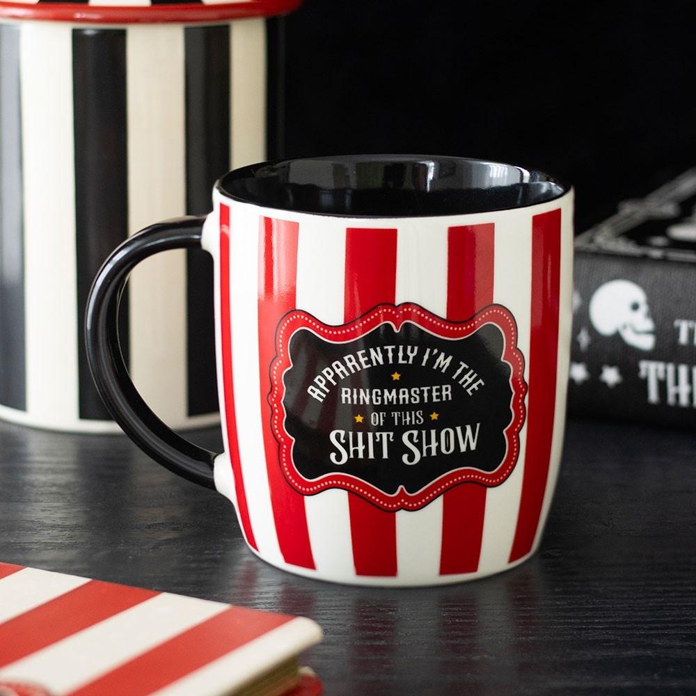 Something Different - Red Striped Ringmaster Tasse - Schwarz/Weiß
